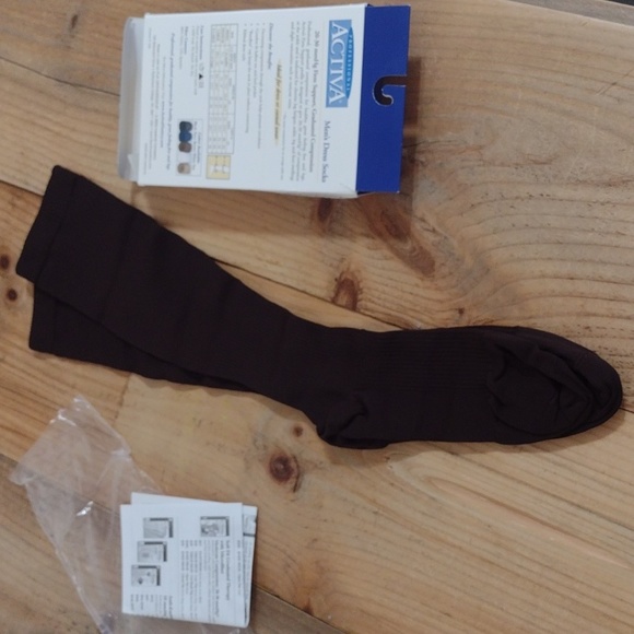 Activa 20-30mmHg Firm Support Graduated Compression Men's Dress Socks Brown NWT - Picture 6 of 8